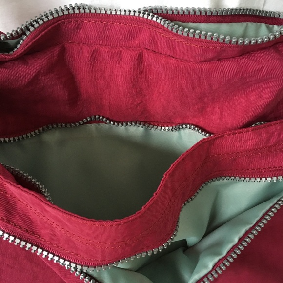 Guazhuni Cross Body Shoulder Bag Dark Fuschia Pink Top Zipper Outer Pocket - Picture 7 of 9